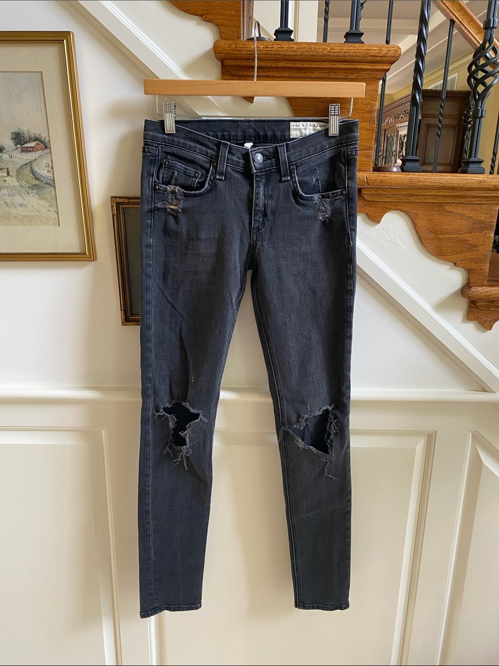 RAG & BONE Skinny Distressed Jeans